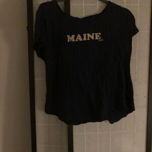 L.L. Bean Navy Blue "MAINE" Short Sleeve Tee